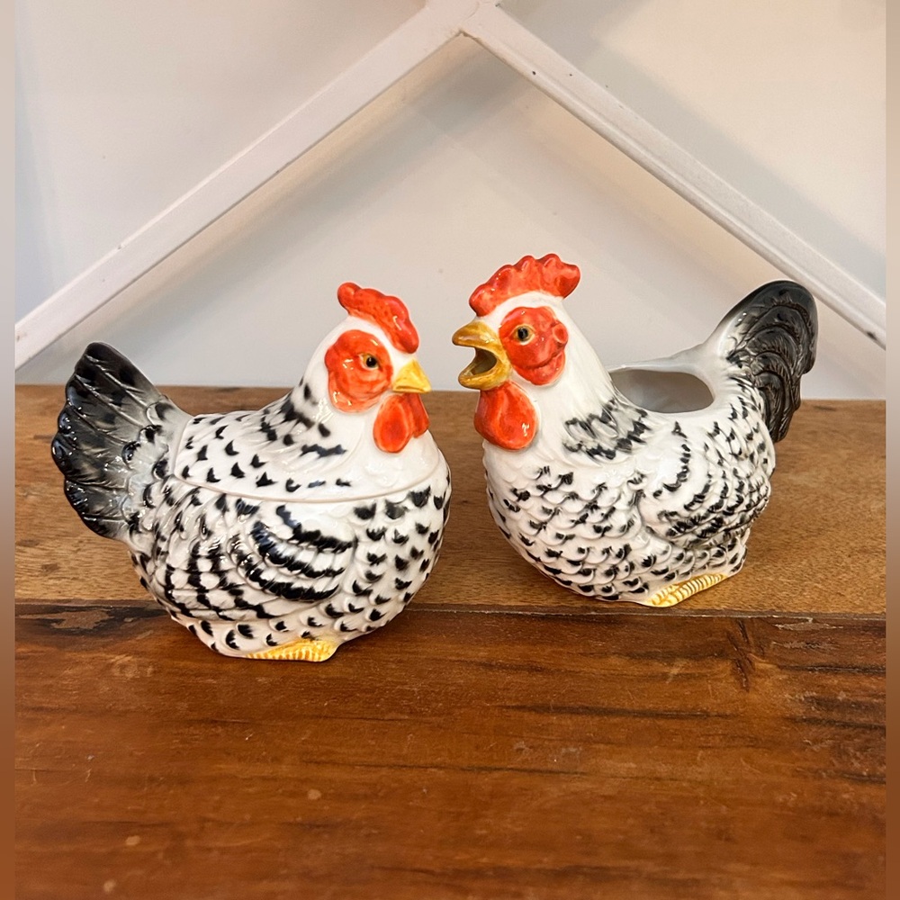 Vintage Otagiri Chicken Creamer &  Sugar set